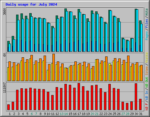 Daily usage for July 2024