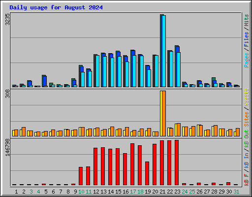 Daily usage for August 2024