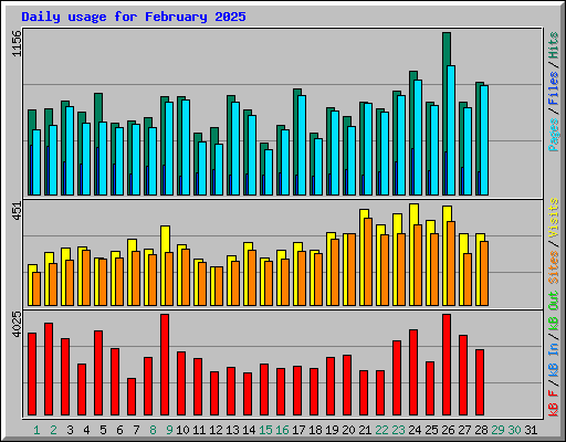 Daily usage for February 2025