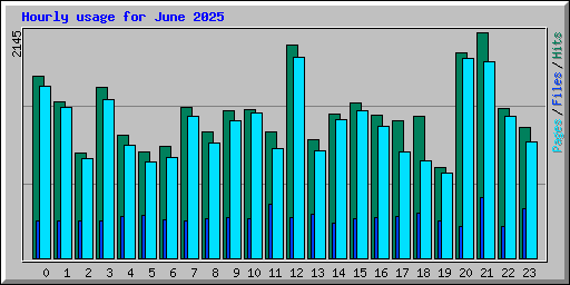 Hourly usage for June 2025