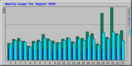 Hourly usage for August 2026