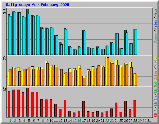 Daily usage for February 2025