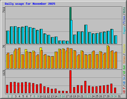 Daily usage for November 2025