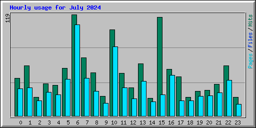 Hourly usage for July 2024