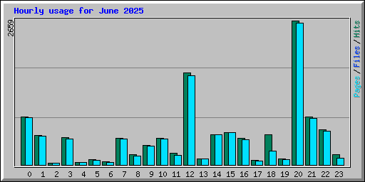 Hourly usage for June 2025
