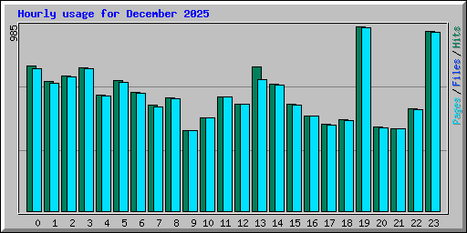 Hourly usage for December 2025
